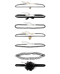 Girls Bow Choker Necklace 7-Pack
