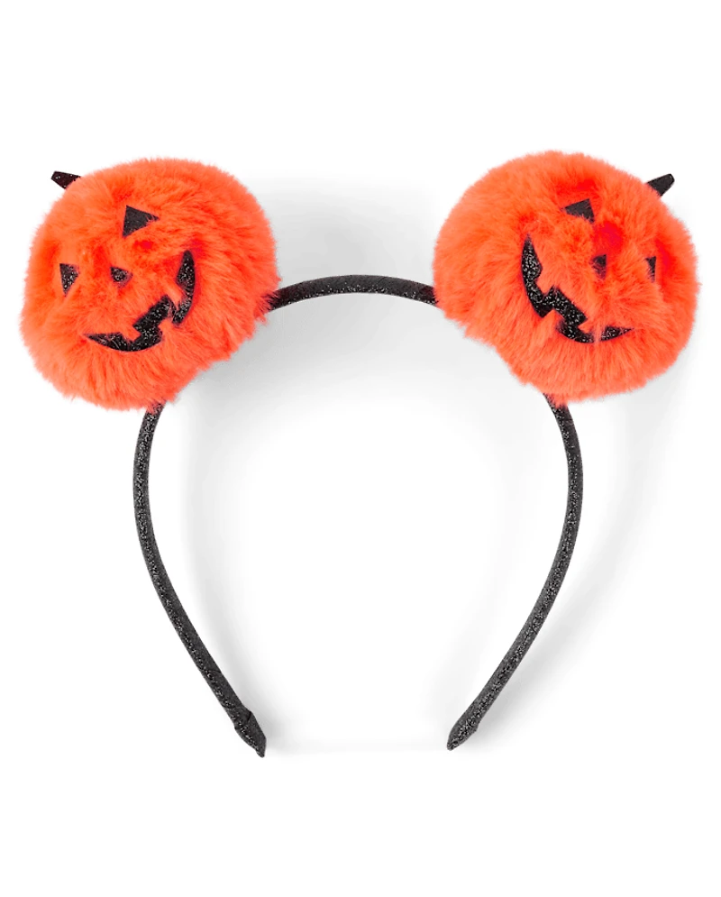 Girls Glitter Pumpkin Headband
