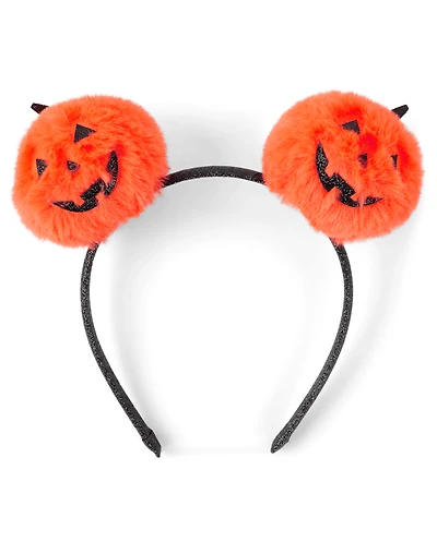 Girls Glitter Pumpkin Headband