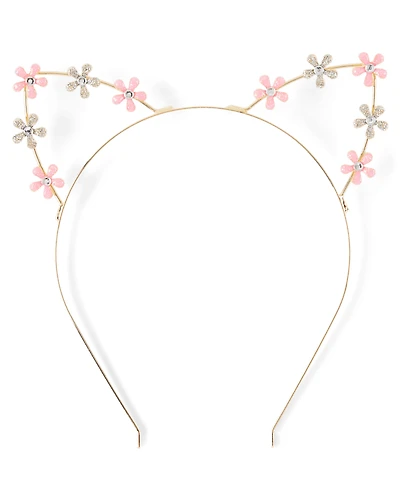 Girls Floral Cat Ears Headband