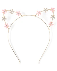 Girls Floral Cat Ears Headband