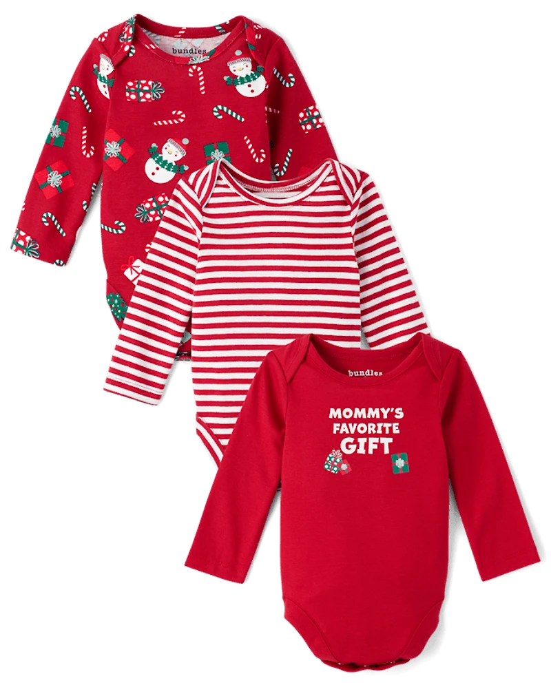 Baby Christmas Bodysuit 3-Pack