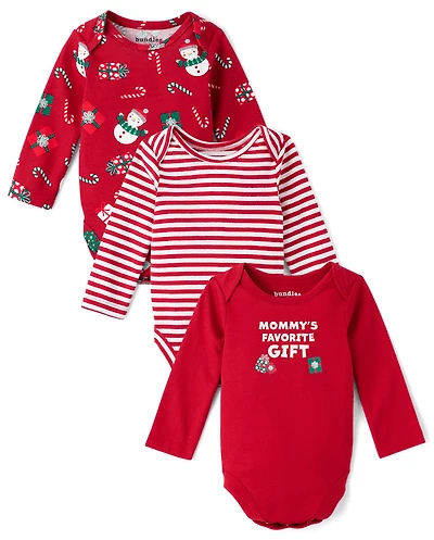 Baby Christmas Bodysuit 3-Pack