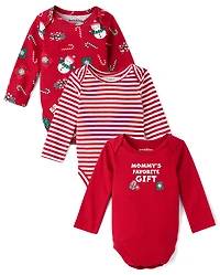 Baby Christmas Bodysuit 3-Pack