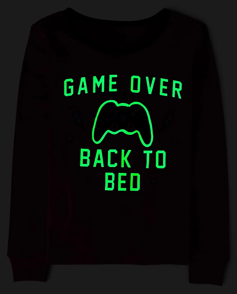 Girls Glow Video Game Snug Fit Cotton Pajamas