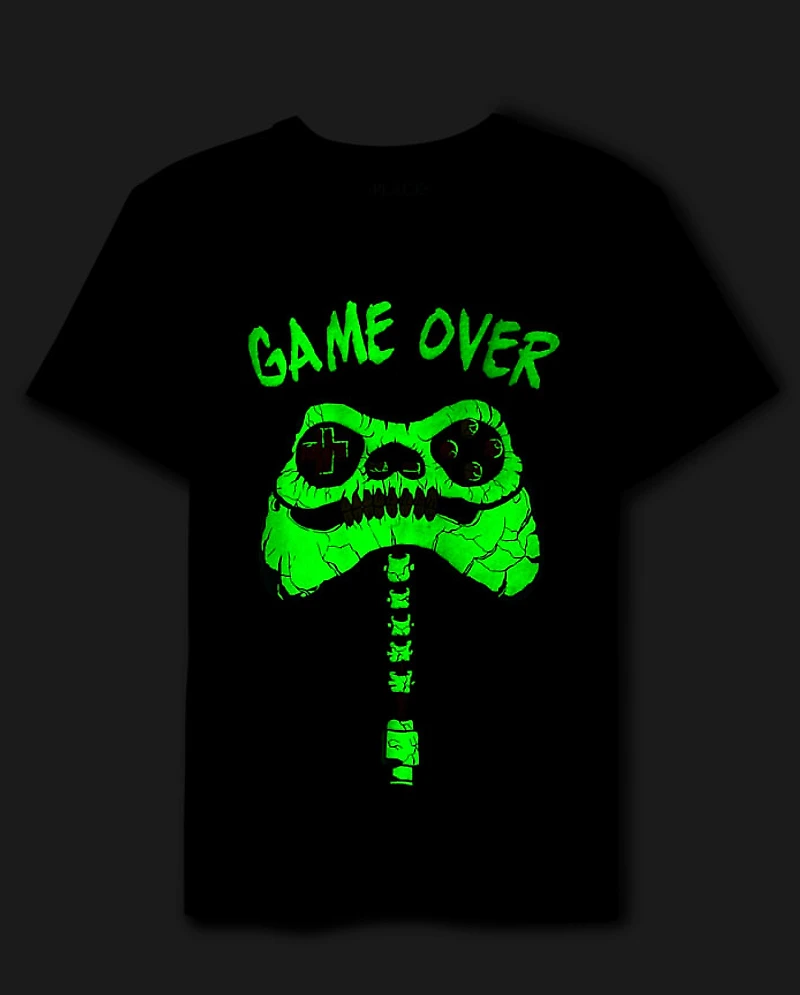 Boys Glow Skeleton Video Game Graphic Tee