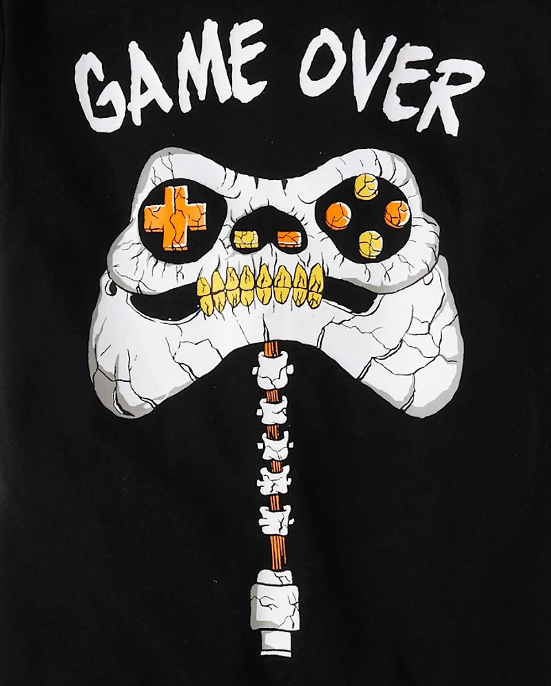 Boys Glow Skeleton Video Game Graphic Tee