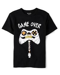 Boys Glow Skeleton Video Game Graphic Tee