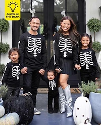 Kids Matching Family Glow Skeleton Graphic Tee