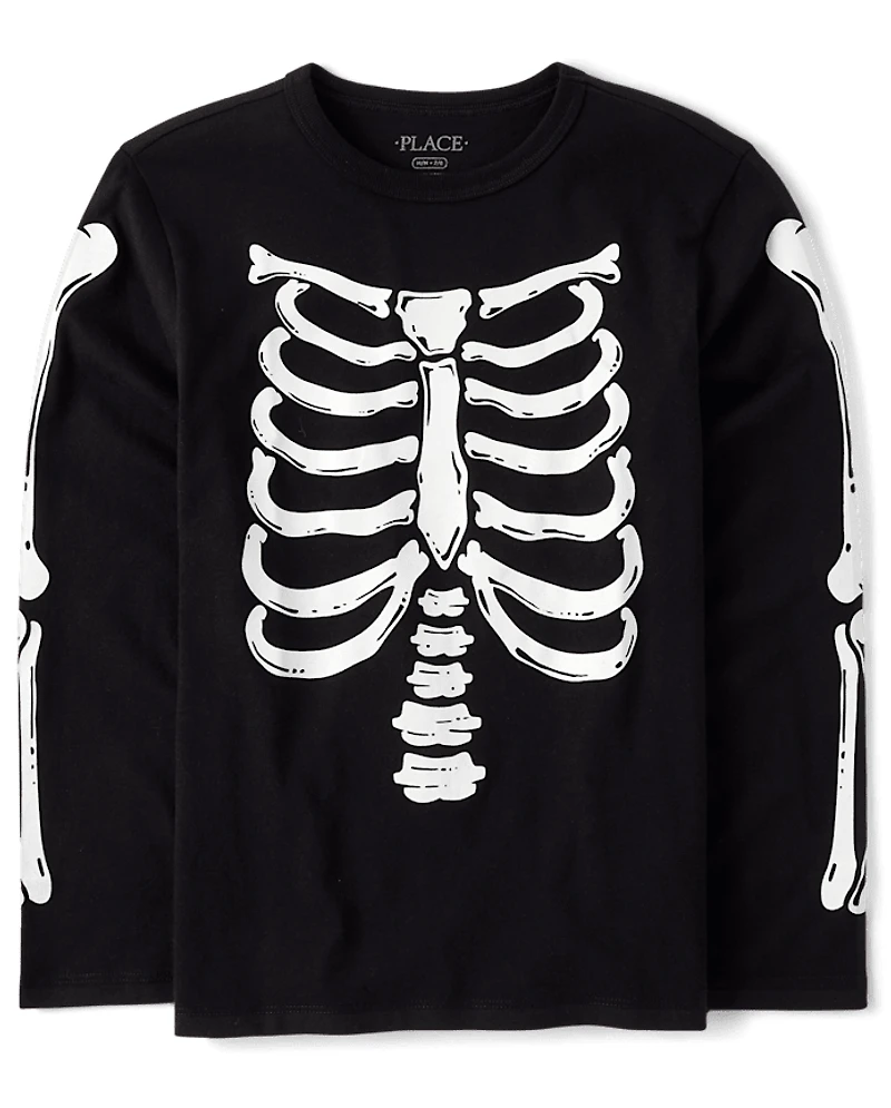 Kids Matching Family Glow Skeleton Graphic Tee