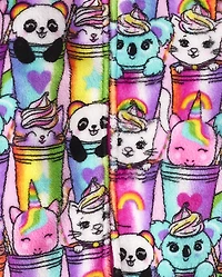 Pyjama une pièce fille motif milkshake animal - Polaire douce