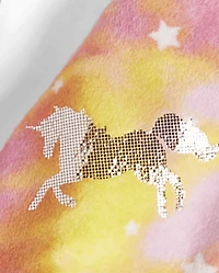 Girls Foil Unicorn One Piece Pajamas - Cozy Fleece