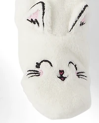 Baby And Toddler Girls Cat Fleece Footed One Piece Pajamas