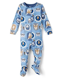 Baby And Toddler Boys Animal Snug Fit Cotton Footed One Piece Pajamas