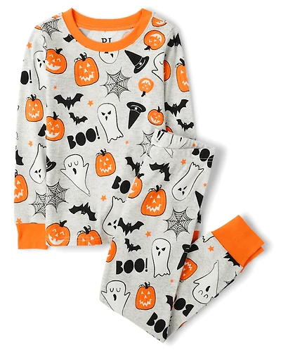 Kids Matching Family Glow Halloween Snug Fit Cotton Pajamas