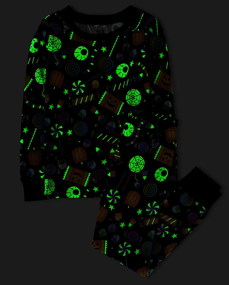 Kids Glow Halloween Candy Snug Fit Cotton Pajamas