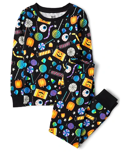 Kids Glow Halloween Candy Snug Fit Cotton Pajamas