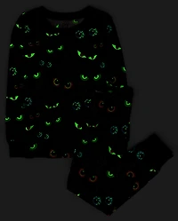 Kids Glow Eyes Snug Fit Cotton Pajamas