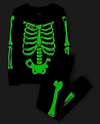 Kids Matching Family Glow Skeleton Snug Fit Cotton Pajamas