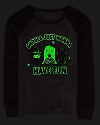 Girls Glow Ghouls Wanna Have Fun Snug Fit Cotton Pajamas