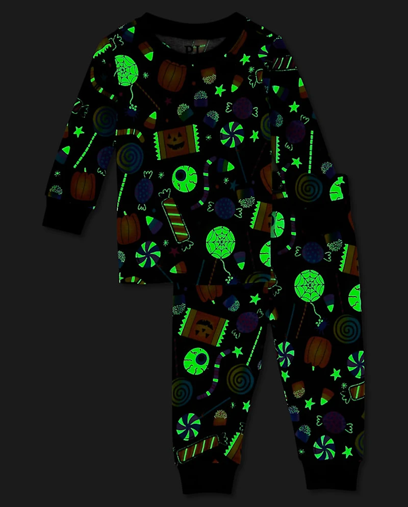 Baby And Toddler Glow Halloween Candy Snug Fit Cotton Pajamas