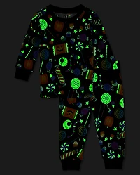 Baby And Toddler Glow Halloween Candy Snug Fit Cotton Pajamas