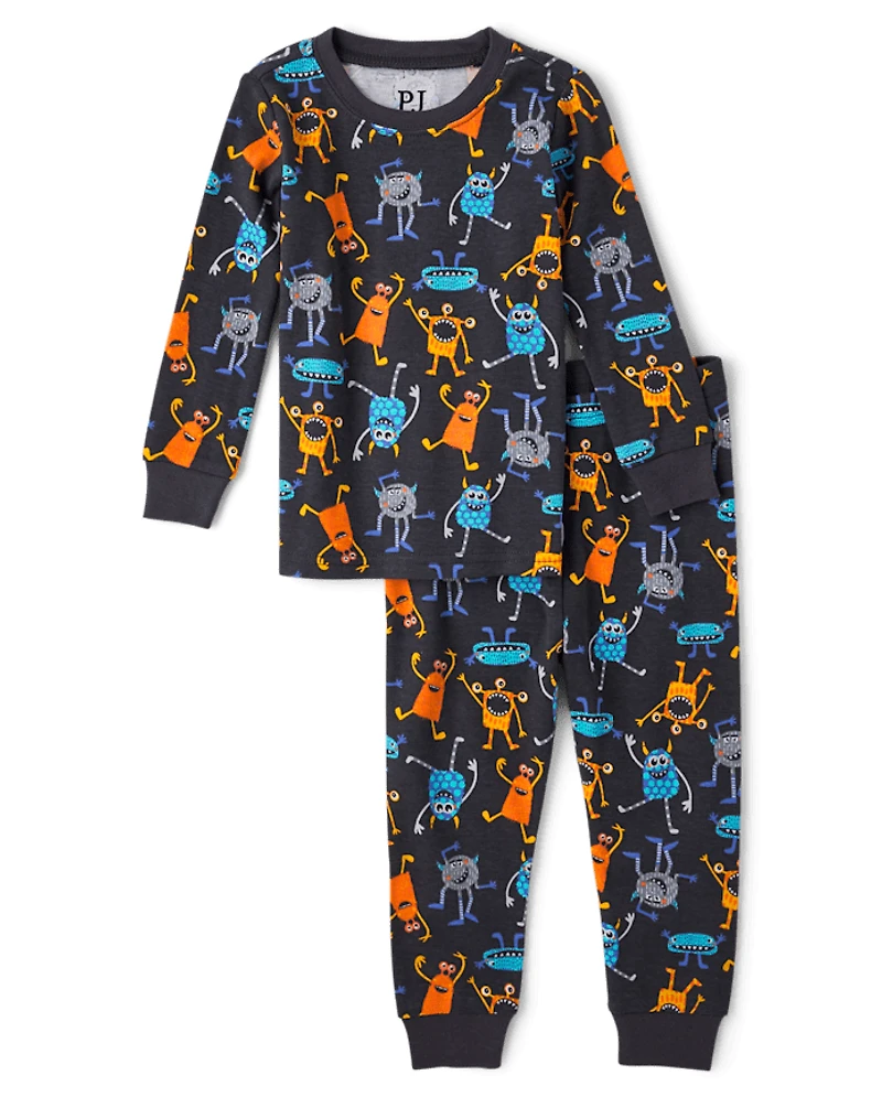 Baby And Toddler Glow Monster Snug Fit Cotton Pajamas