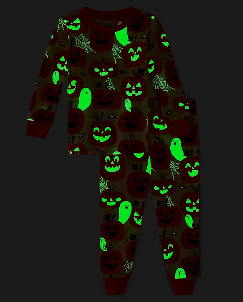 Baby And Toddler Glow Pumpkin Snug Fit Cotton Pajamas