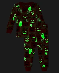 Baby And Toddler Glow Pumpkin Snug Fit Cotton Pajamas
