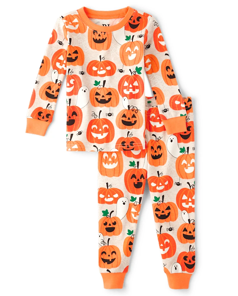 Baby And Toddler Glow Pumpkin Snug Fit Cotton Pajamas
