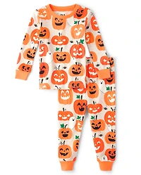 Baby And Toddler Glow Pumpkin Snug Fit Cotton Pajamas