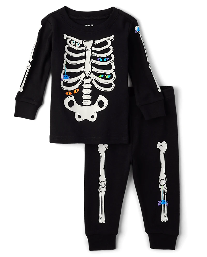 Baby And Toddler Matching Family Glow Skeleton Snug Fit Cotton Pajamas