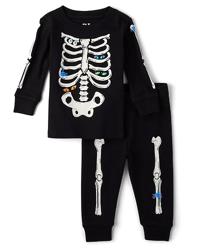 Baby And Toddler Matching Family Glow Skeleton Snug Fit Cotton Pajamas