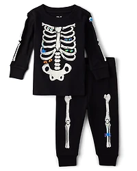 Baby And Toddler Matching Family Glow Skeleton Snug Fit Cotton Pajamas