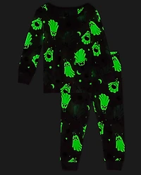 Baby And Toddler Girls Glow Ghost Snug Fit Cotton Pajamas