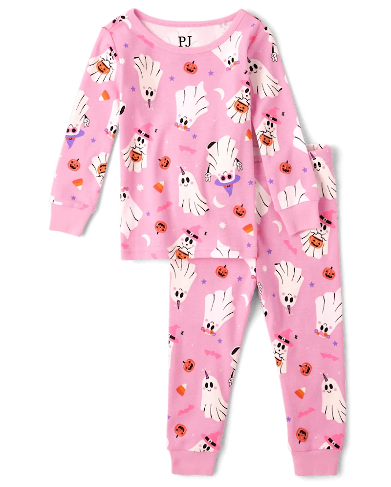 Baby And Toddler Girls Glow Ghost Snug Fit Cotton Pajamas