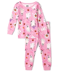 Baby And Toddler Girls Glow Ghost Snug Fit Cotton Pajamas
