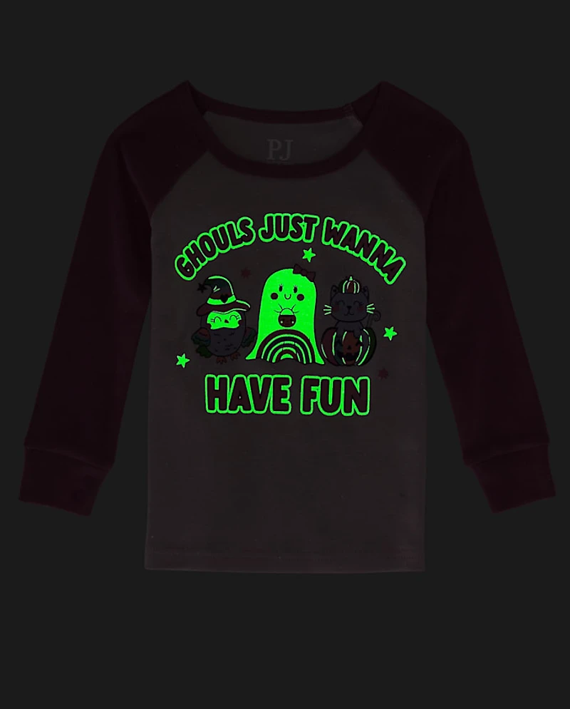 Baby And Toddler Girls Glow Ghouls Wanna Have Fun Snug Fit Cotton Pajamas