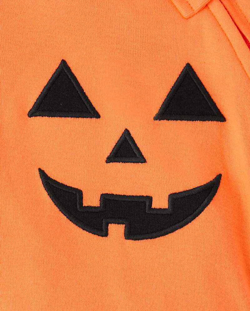 Baby And Toddler Pumpkin Face Snug Fit Cotton Footed One Piece Pajamas