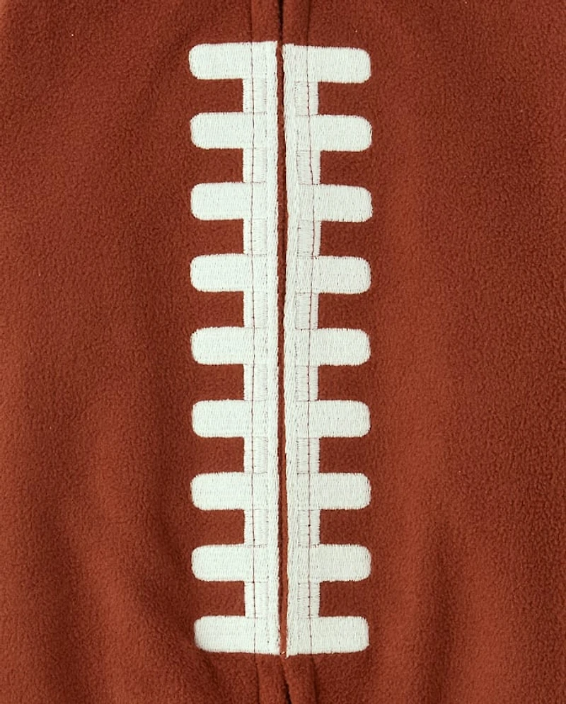 Baby And Toddler Matching Family Football Microfleece Footed One Piece Pajamas