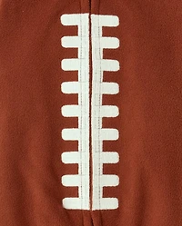 Baby And Toddler Matching Family Football Microfleece Footed One Piece Pajamas