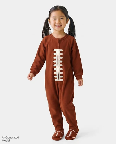 Baby And Toddler Football Dream Fleece Footed One Piece Pajamas