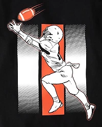 Boys Glow Football Player Graphic Tee