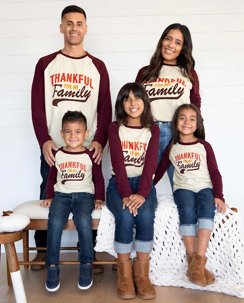 Adult Matching Family Thankful Graphic Tee