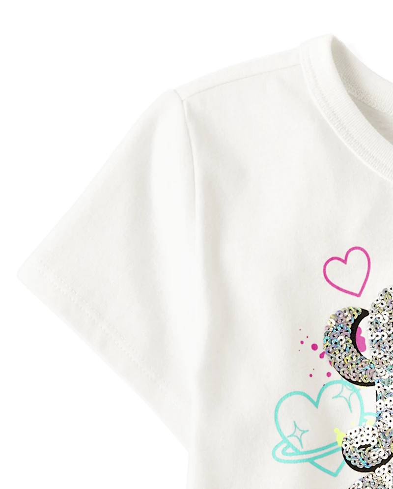 Girls Sequin Love Top