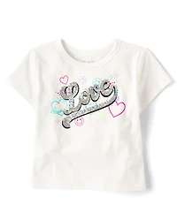 Girls Sequin Love Top