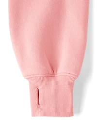 Girls Premium Fleece Cropped Zip Up Hoodie