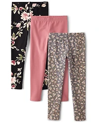 Girls Print Leggings 3-Pack