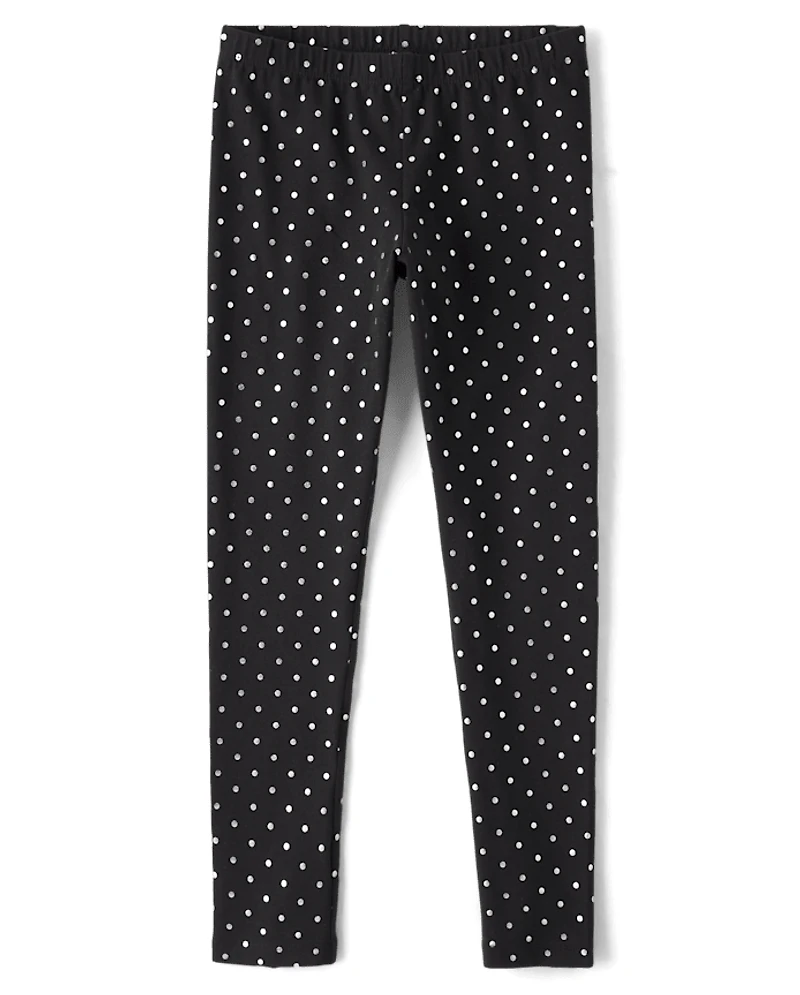 Girls Foil Dot Leggings