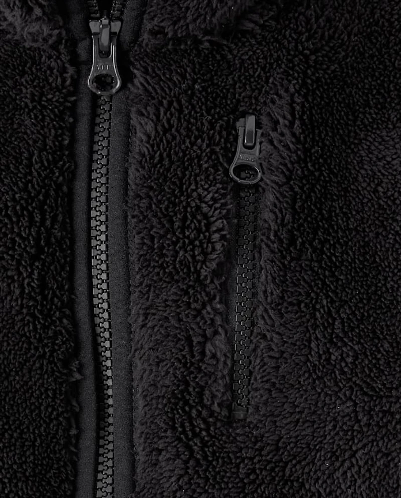 Girls Sherpa Zip Up Jacket